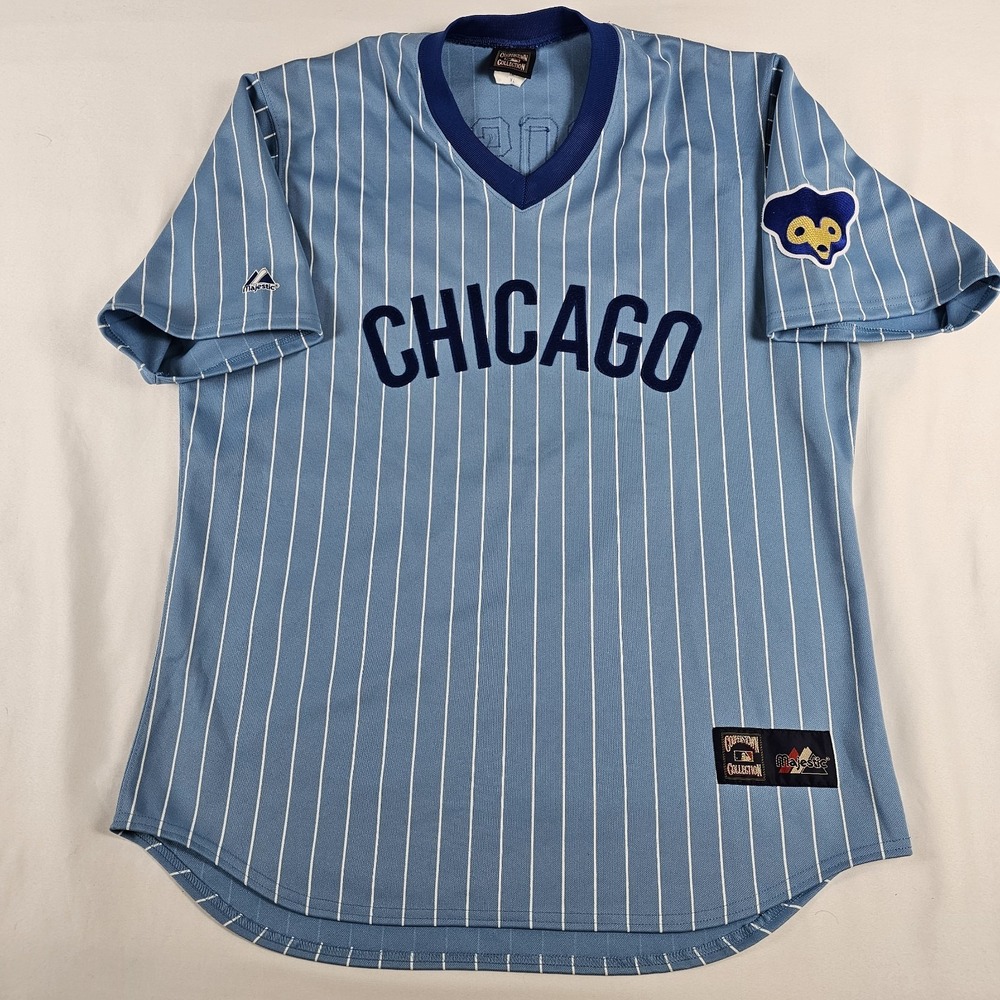 Chicago Cubs Sammy Sosa Jersey, Light Blue Stripe Cooperstown Collection, Men XL